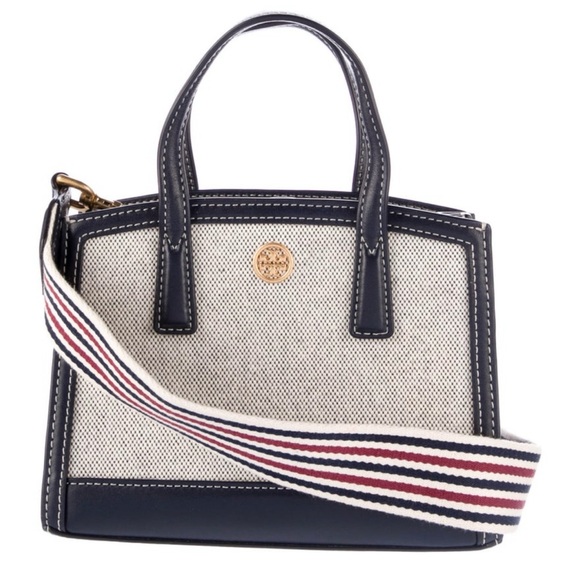Tory Burch Navy Satchel with Structured Elegance